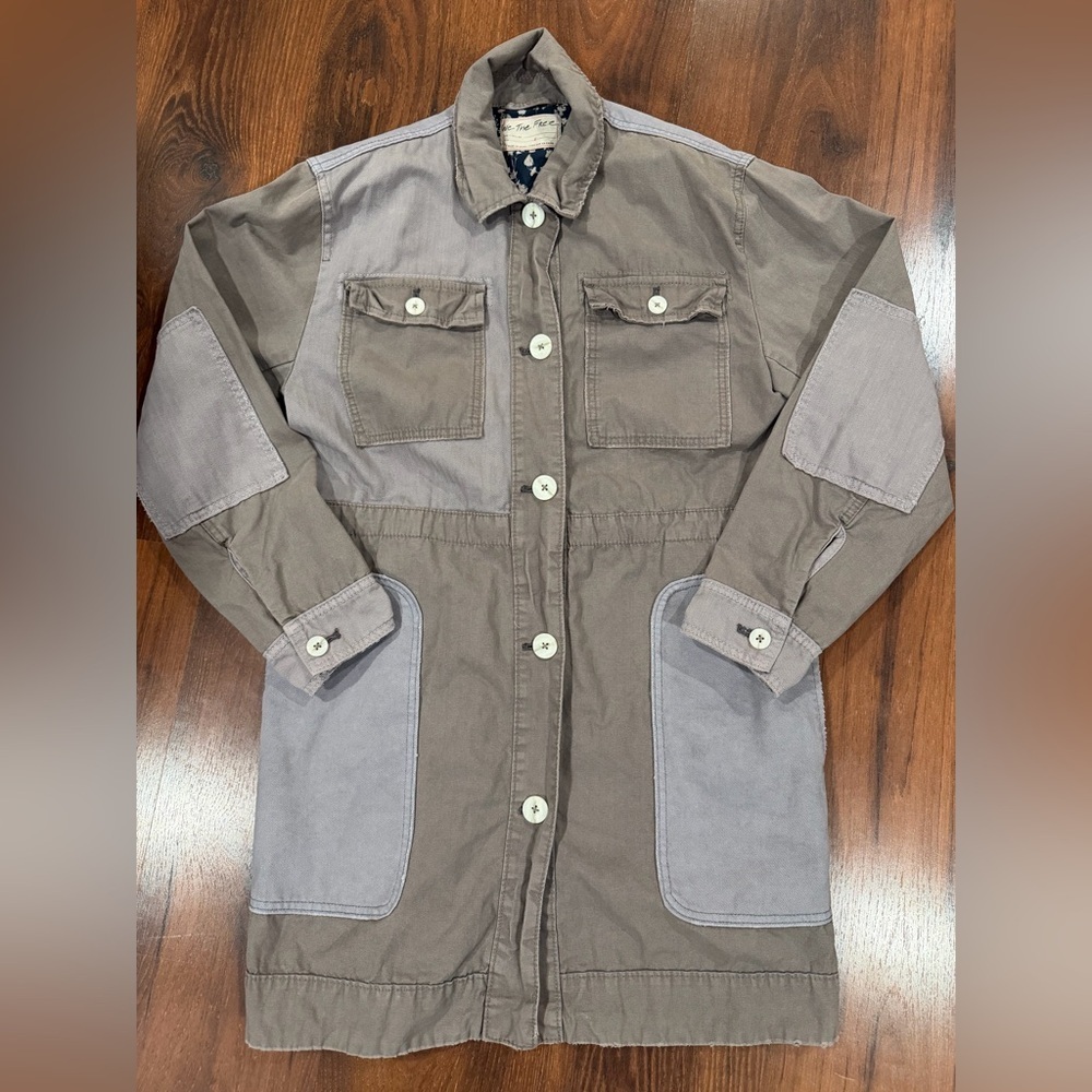 Free People Apollo Cargo Jacket Womens Small Oversized Button Utility Outdoor - Picture 5 of 12